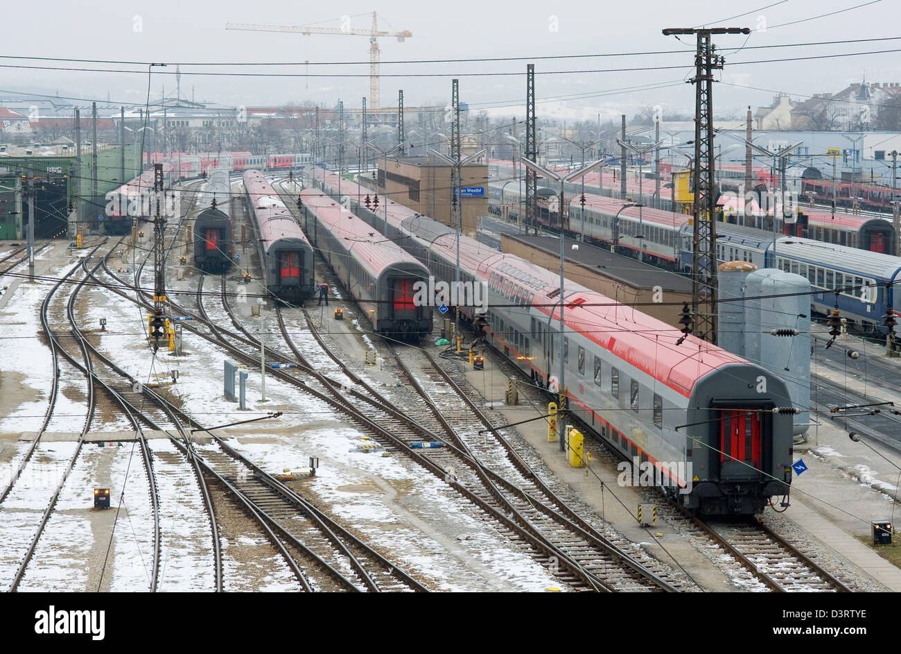 Vienna, Austria, railroad cars at Vienna's Westbahnhof Stock Photo Alamy