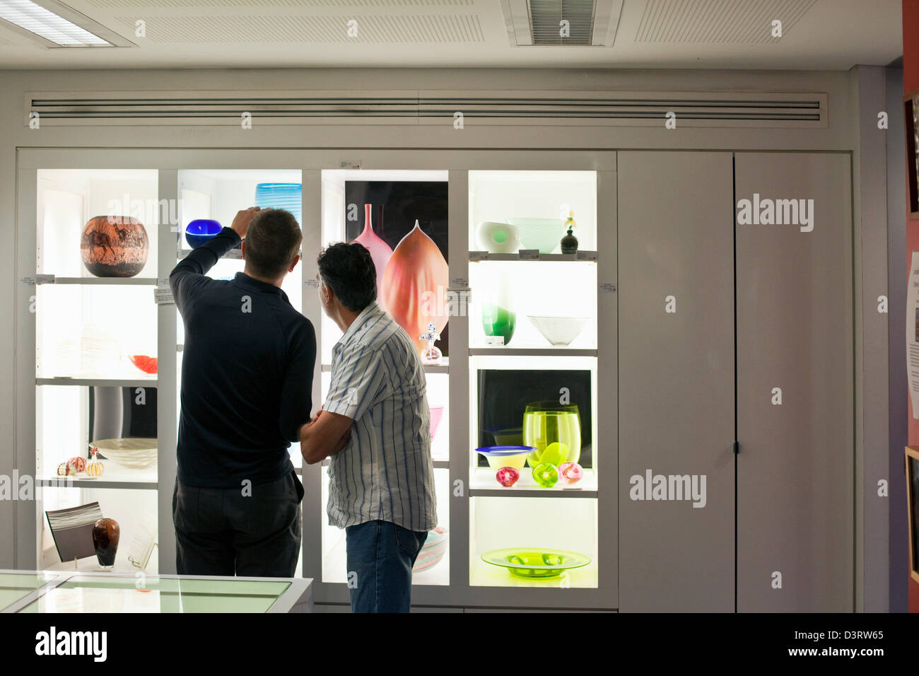 Contemporary glassware on display at the Canberra Glassworks. Canberra