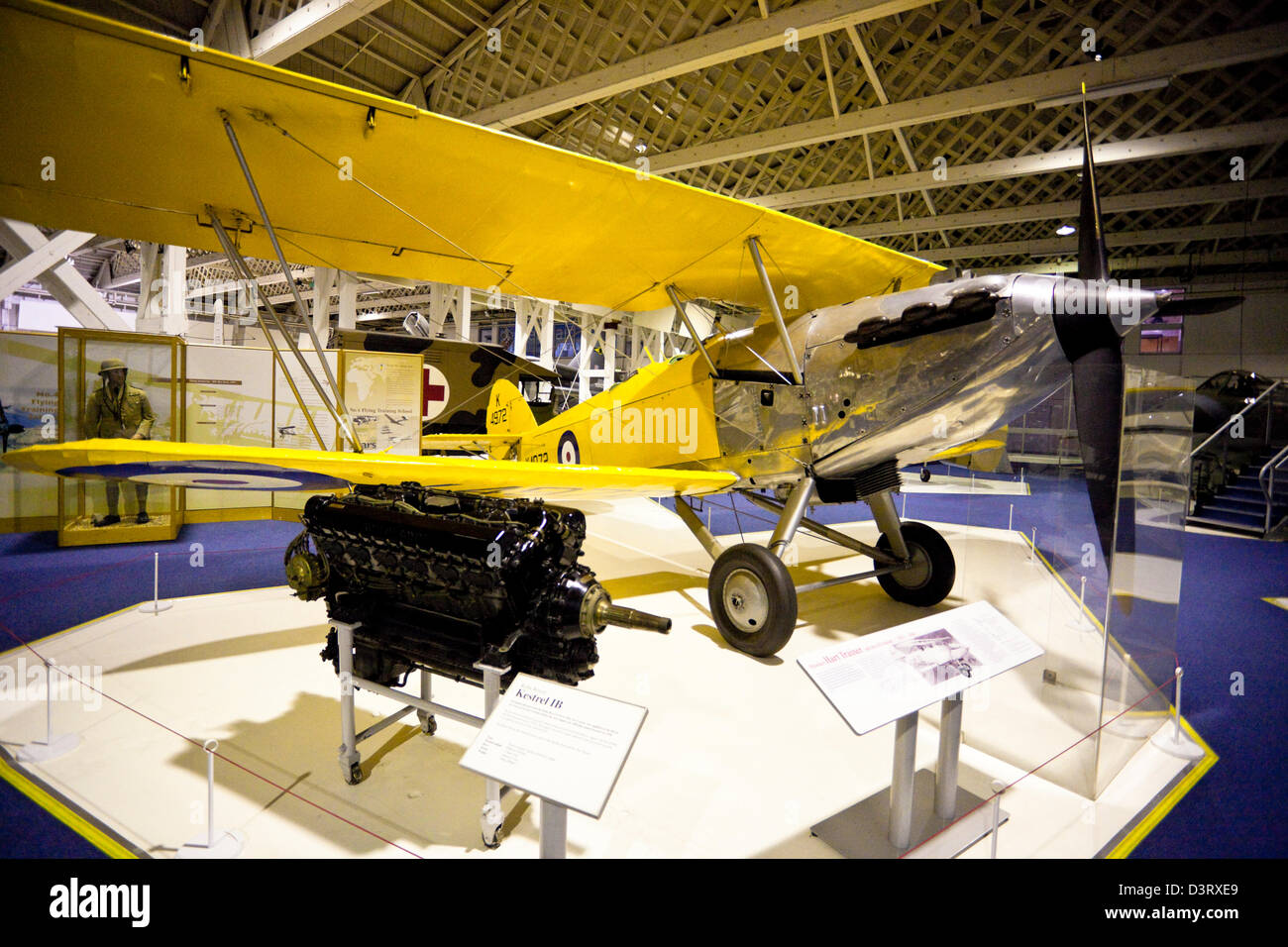 The Hawker Hart, British two-seater biplane light bomber, on display at the Royal Air Force (RAF) Museum, London, England, UK Stock Photo