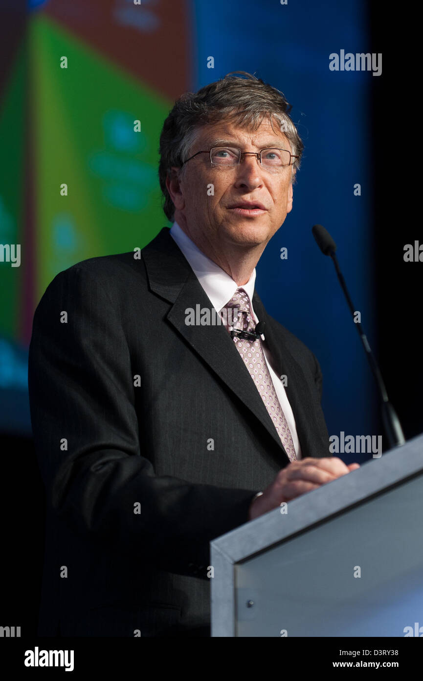 Berlin, Germany, Bill Gates during a lecture Stock Photo
