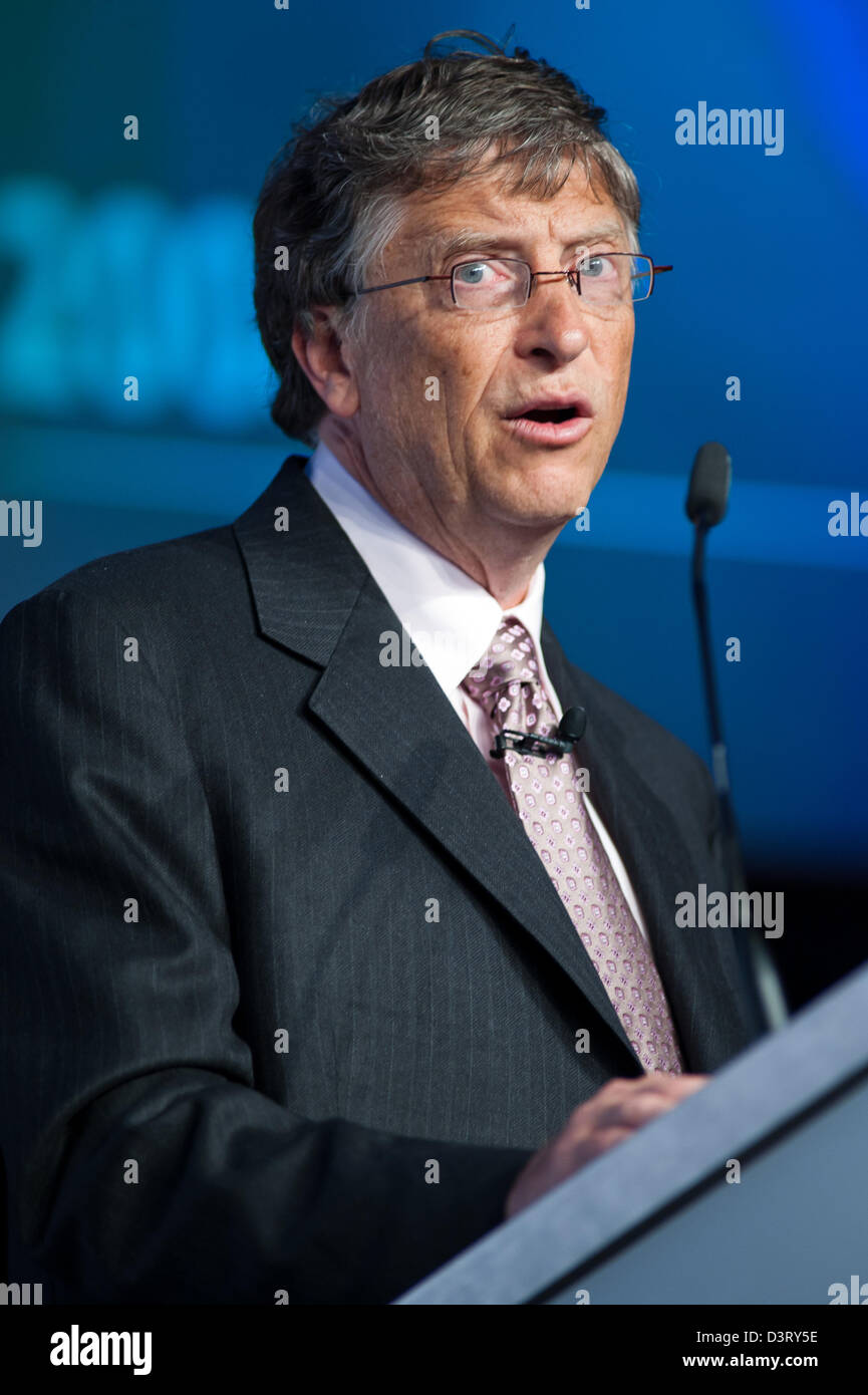 Berlin, Germany, Bill Gates during a lecture Stock Photo Alamy