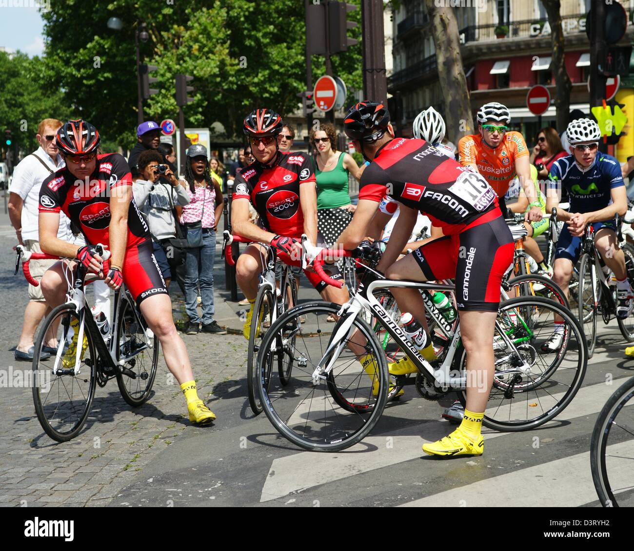 Tour De France 2012 Riders Waiting in Paris Stock Photo Alamy