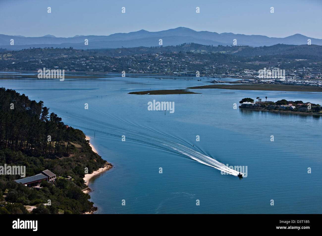 Speedboat in Featherbed Nature Reserve, Knysna, South Africa Stock Photo