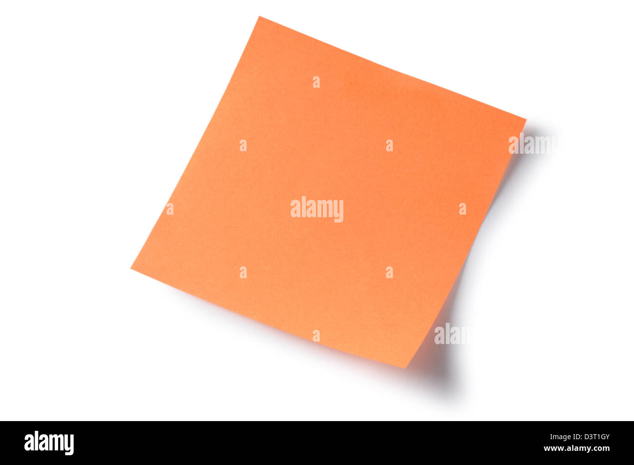Light orange sticky note on white background Stock Vector