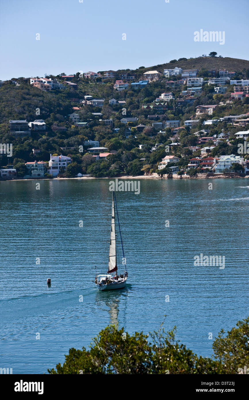Sailing yacht in Featherbed Nature Reserve, Knysna, South Africa Stock Photo