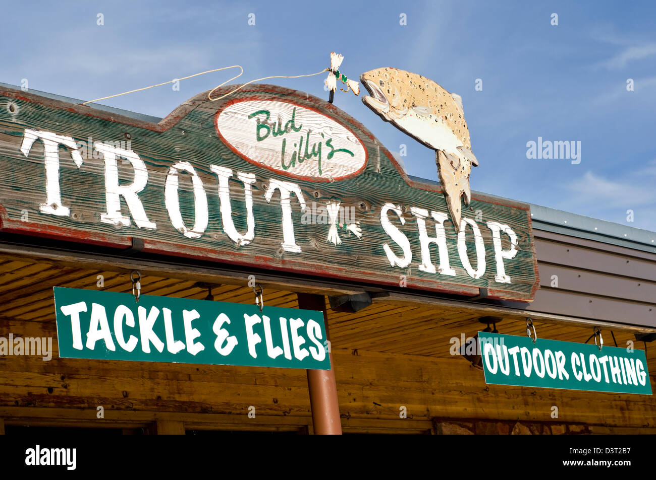 A fishing tackle shop in West Yellowstone, Montana, USA Stock Photo - Alamy