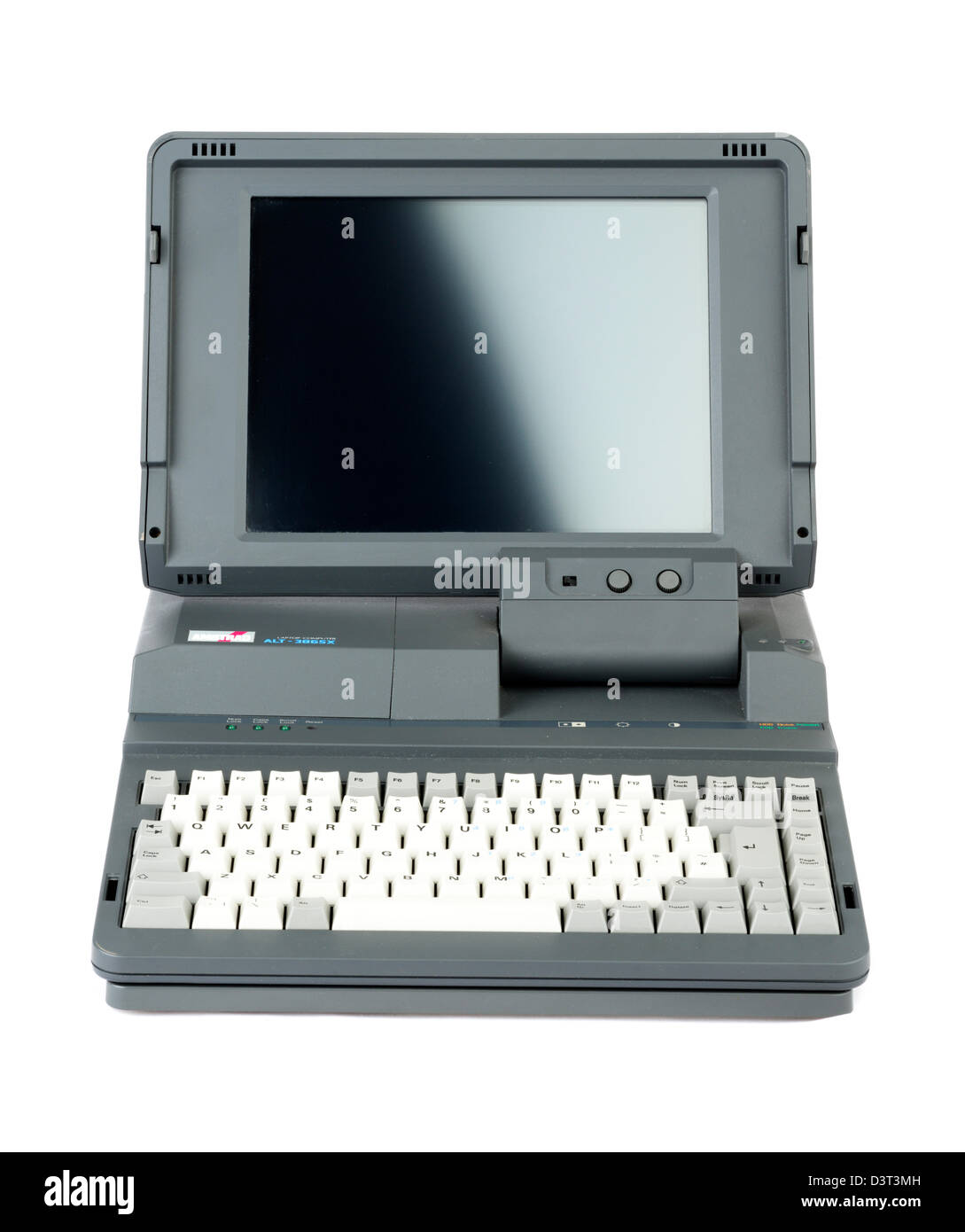An old Amstrad Alt-386SX laptop computer, one of the first affordable portable computers launched in 1988 Stock Photo