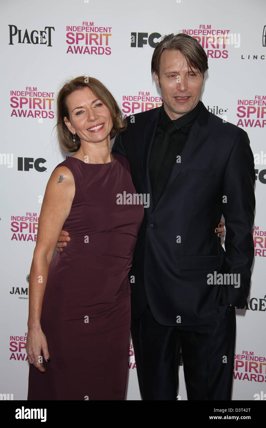 Actor Mads Mikkelsen And His Wife Hanne Jacobsen Arrive At The 13 Film Independent Spirit Awards