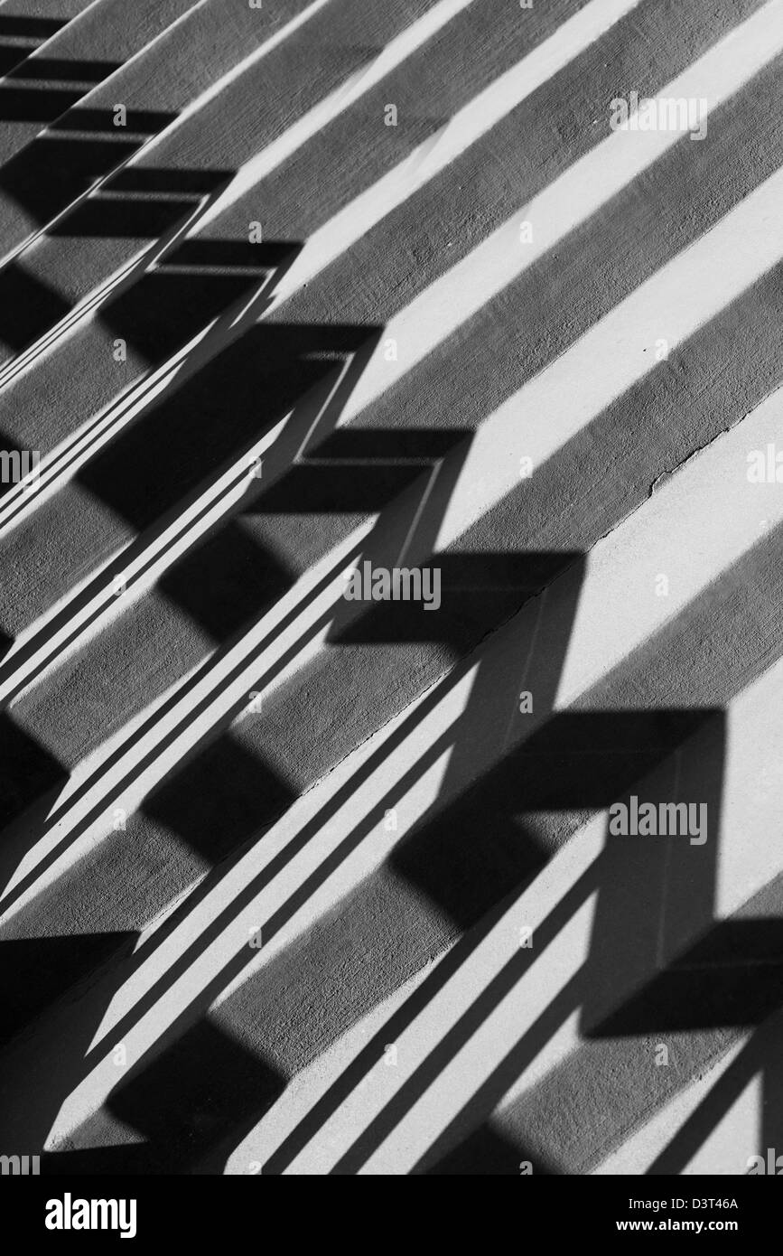Steps with a pattern of shadows Stock Photo