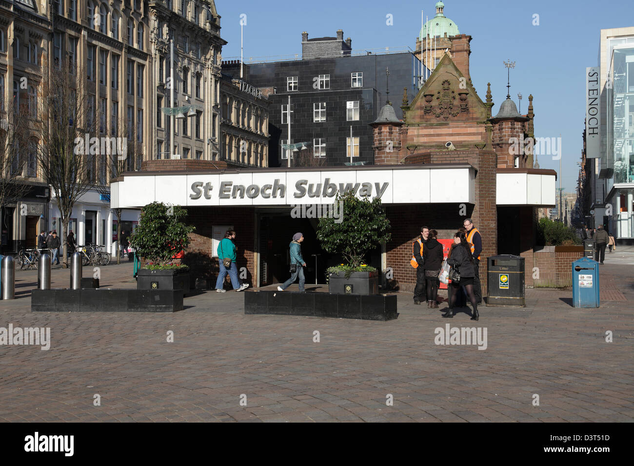 The old, now replaced, entrance to St Enoch Subway Station in Glasgow city centre, Scotland, UK Stock Photo