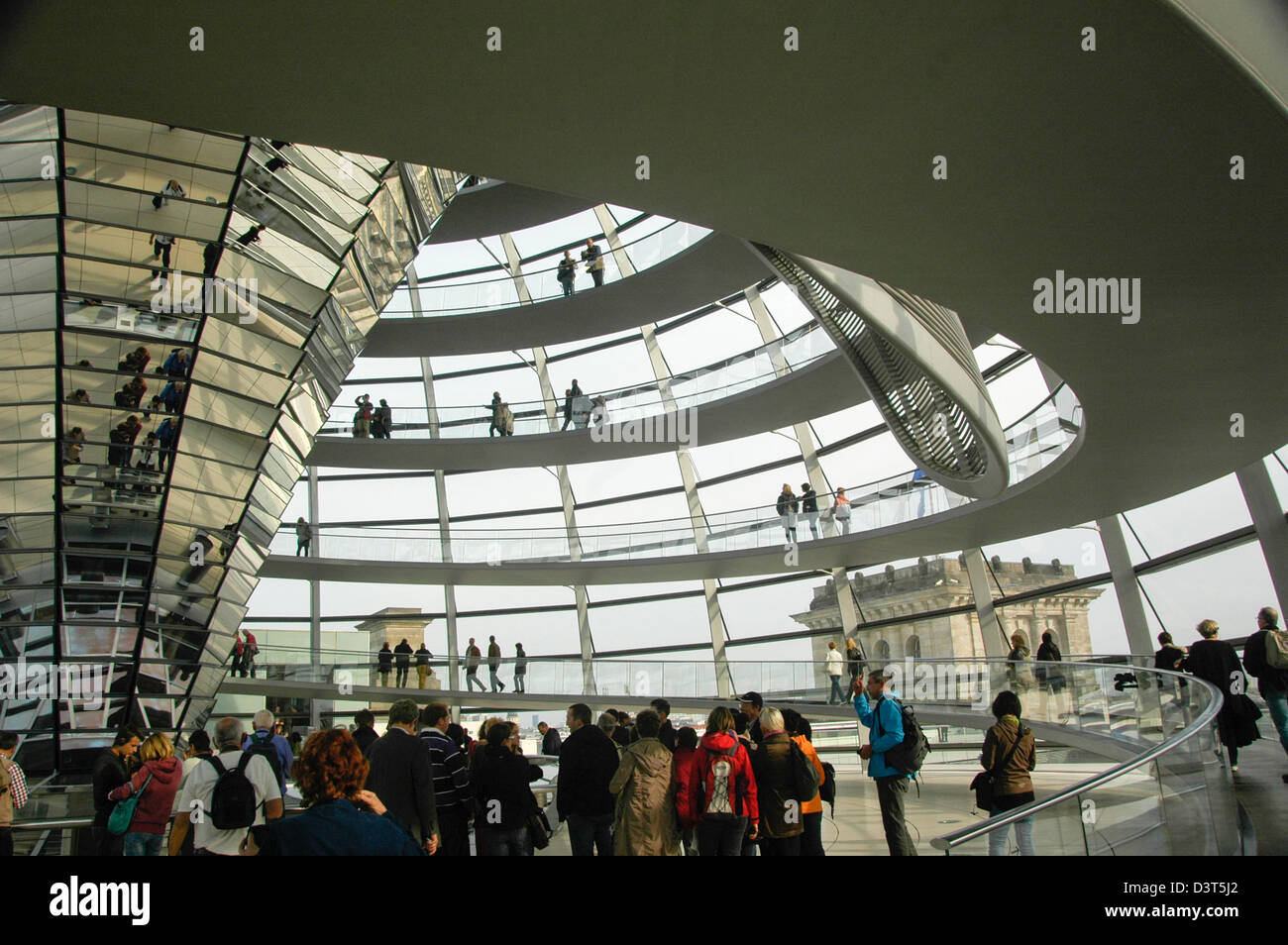 at the Reichstag in Berlin Germany, View of the glass dome above