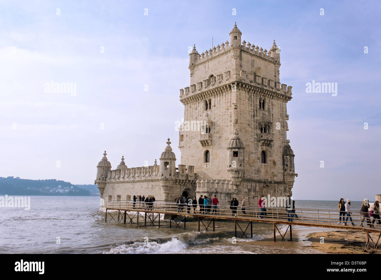 Belém Tower aka Torre de Belém, or the Tower of St Vincent, Santa Maria de Belém, Lisbon, Portugal. Stock Photo