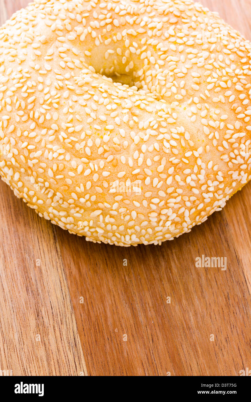 Freshly baked Sesame seed bagel Stock Photo Alamy