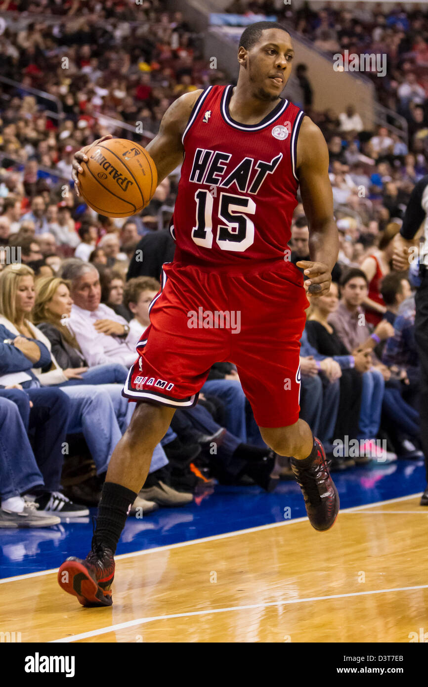 February 23, 2012: Miami Heat point guard Mario Chalmers (15) in action ...