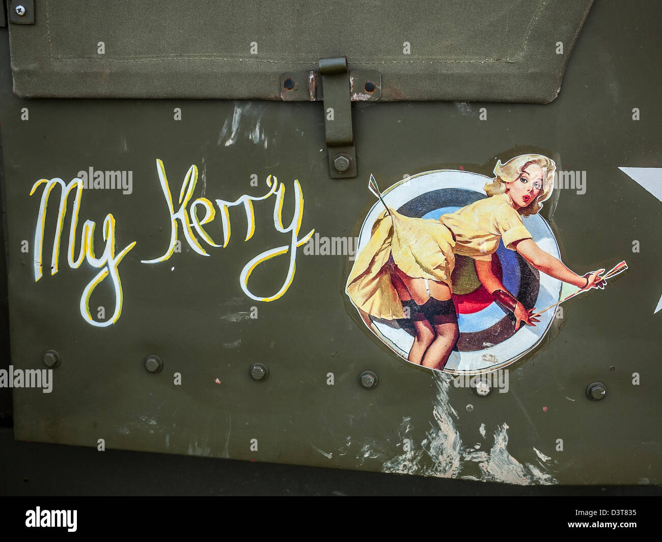 My Kerry Art work on the side of a World War II truck Stock Photo