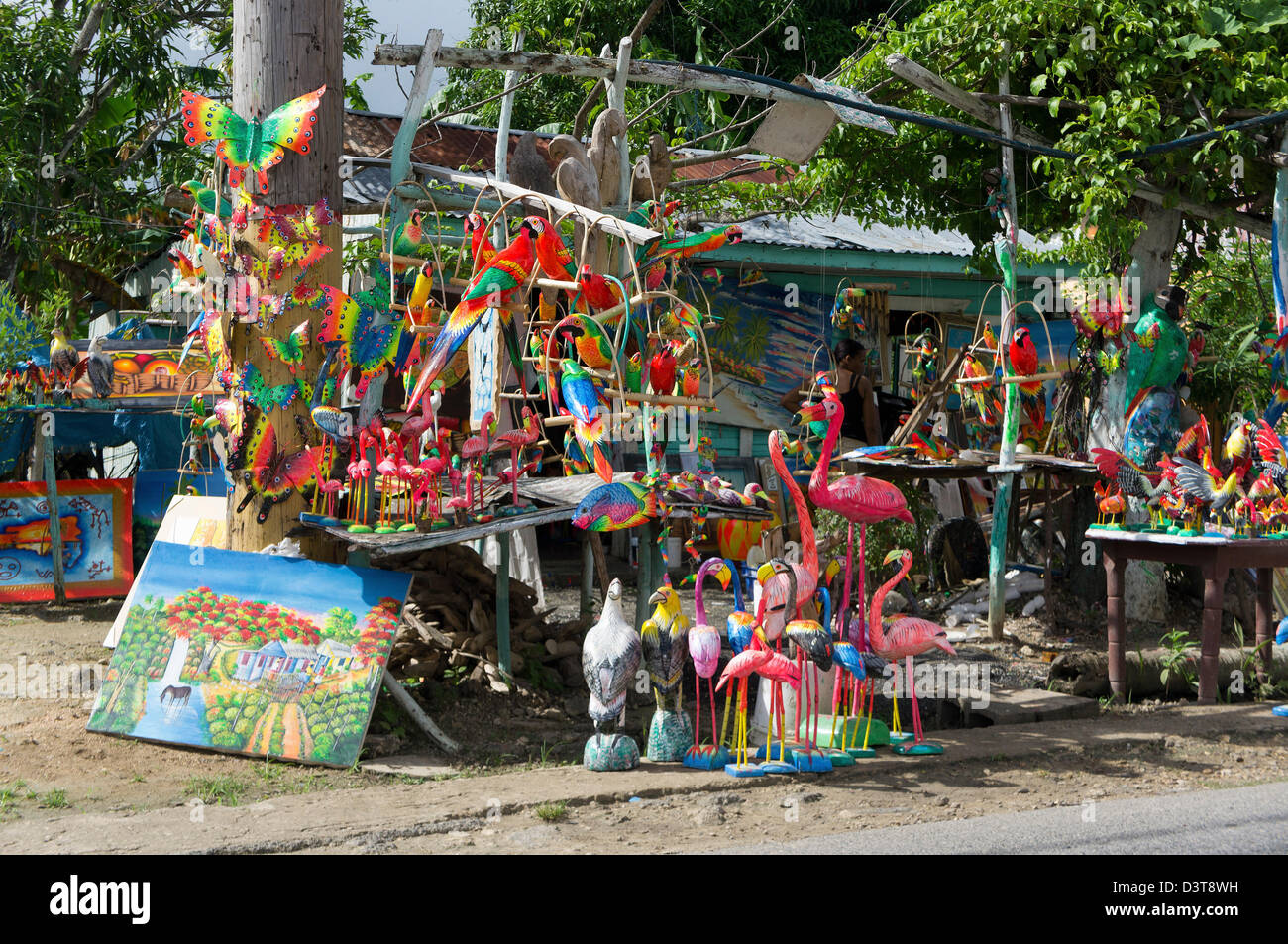 Tourist gift stall on a market in Punta Cana, Dominican Republic Stock Photo