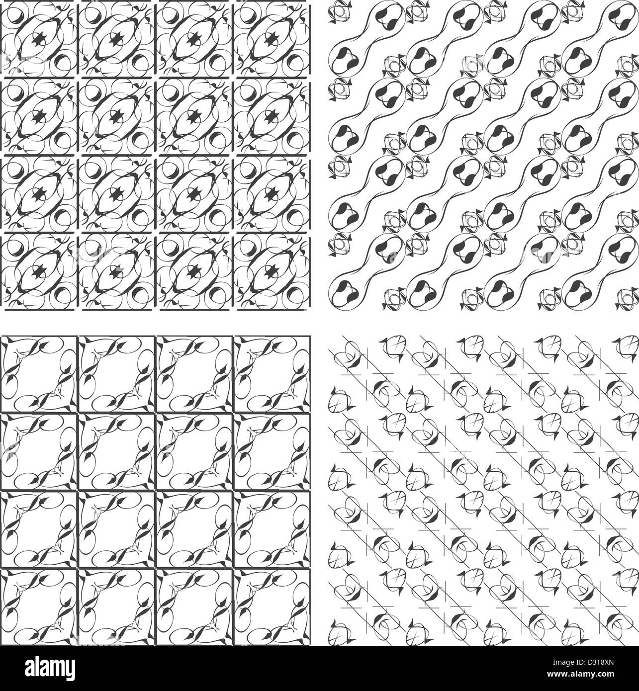 Repeating black white wave pattern hi-res stock photography and images ...