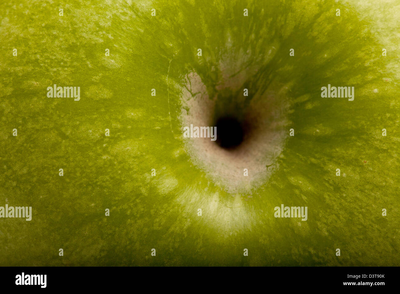 Top of a Granny Smith apple Stock Photo