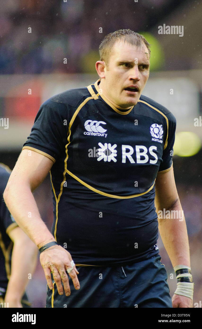 Alastair Kellock wins his 50th Cap, Scotland v Ireland, RBS 6 Nations Championship, Murrayfield Stadium 24/02/13 (c) Colin Lunn Stock Photo