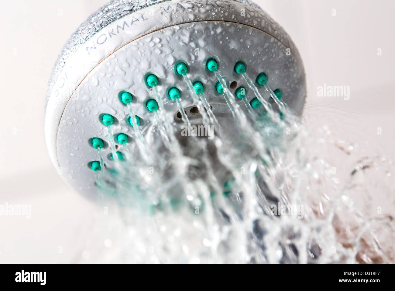 Water splashing out of a shower head Stock Photo Alamy