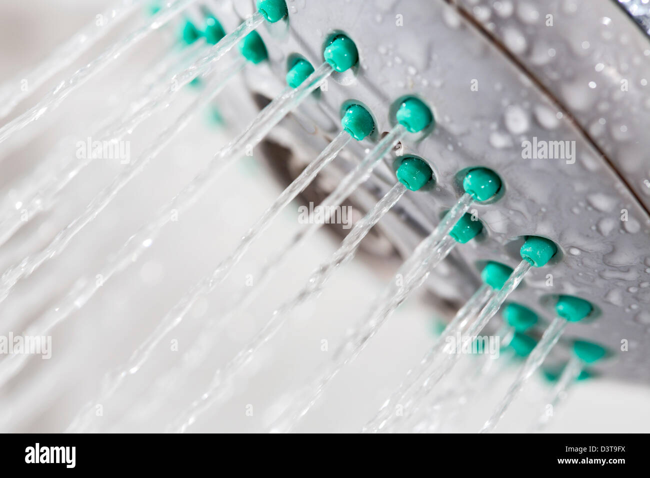 Water splashing out of a shower head Stock Photo Alamy