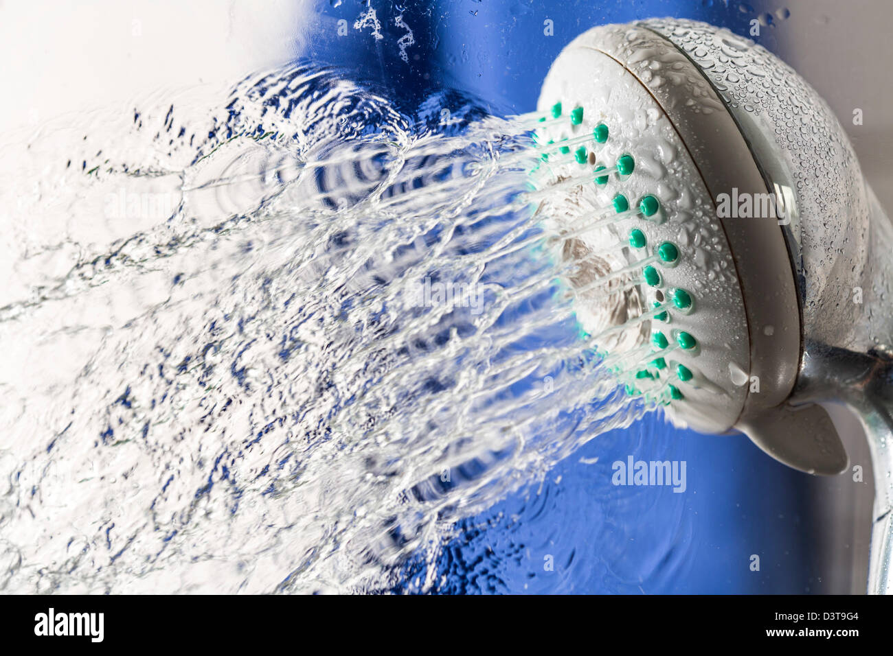 Water splashing out of a shower head Stock Photo Alamy