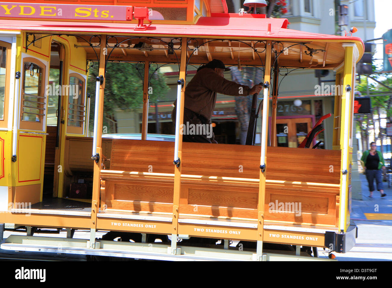 Cable car on Powell / market turnaround, San Francisco, California, United States of America Stock Photo