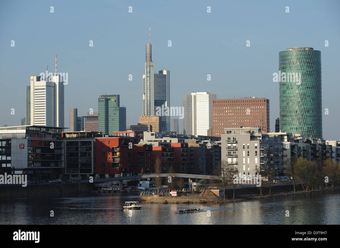 Frankfurt am Main, Germany, the West Harbour Tower in Frankfurt Gutleutviertel Stock Photo