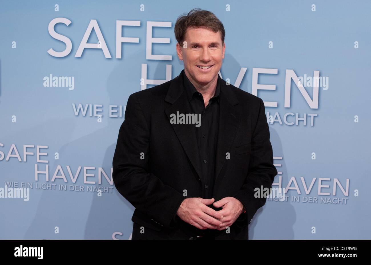 Berlin, Germany, 24th Feb, 2013. US author and screenplay writer Nicholas Sparks arrives for the premiere of his new film 'Safe Haven' at the Cinemaxx movie theatre in Berlin, Germany, 24 February 2013. The film will start in cinemas across Germany on 7 March 2013. Photo: Joerg Carstensen/dpa/Alamy Live News Stock Photo