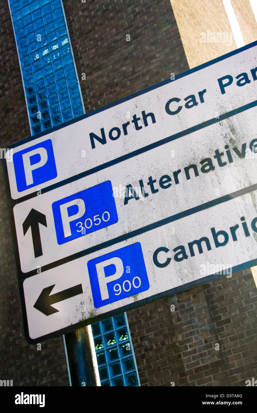 Car parking sign Glasgow city centre Stock Photo