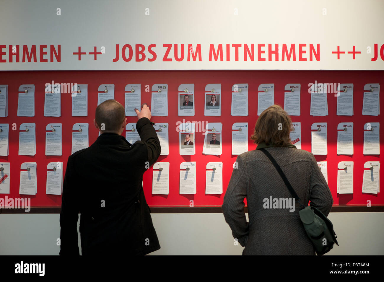 Hannover, Germany, a collection with job offers at Cebit Stock Photo