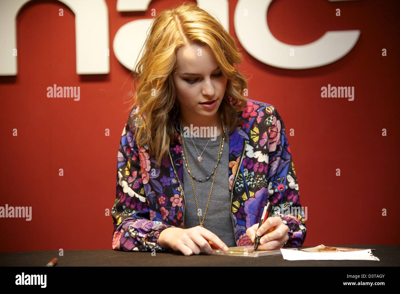 Madrid, Spain. 24th Feb, 2013.  Singer Bridgit Mendler attends a meeting with fans at the FNAC store on February 24, 2013 in Madrid, Spain. (Credit Image: Credit:  Jack Abuin/ZUMAPRESS.com/Alamy Live News) Stock Photo