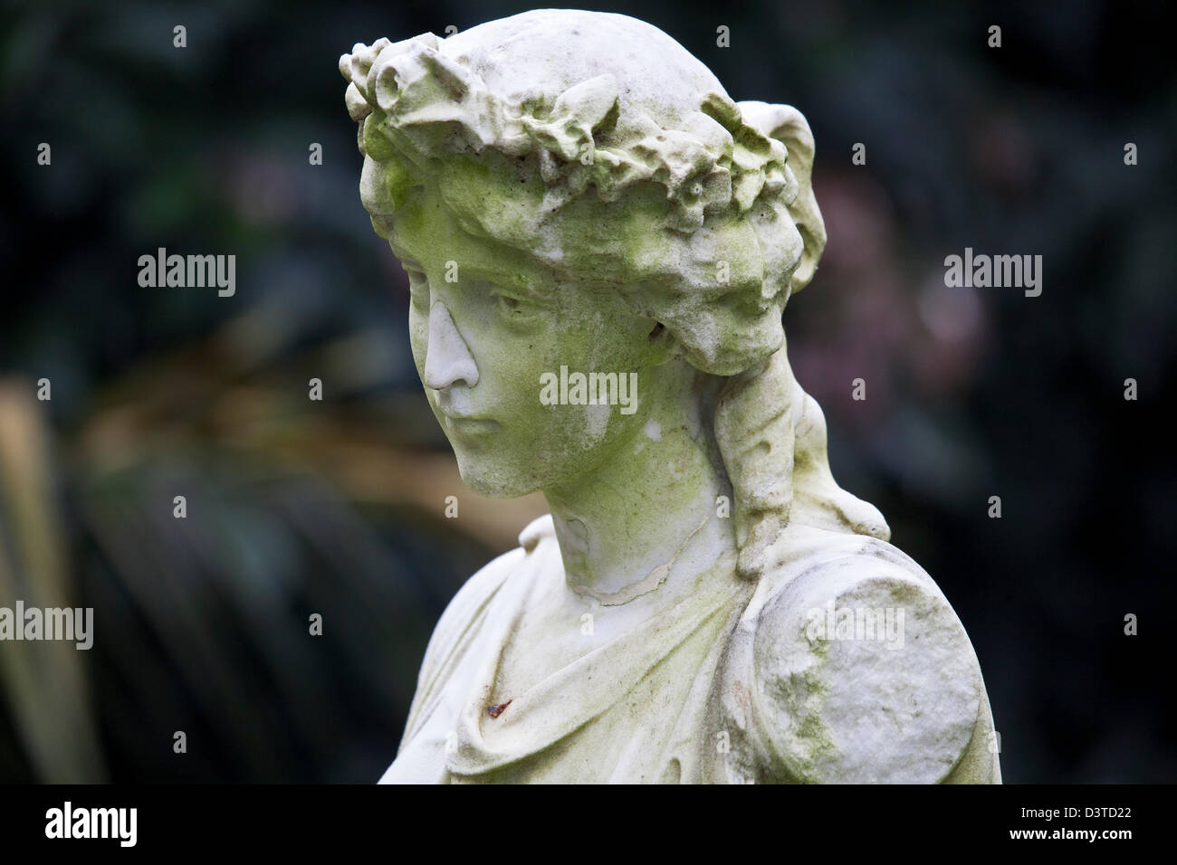 Melancholy statue with a nose job and a missing arm Stock Photo Alamy