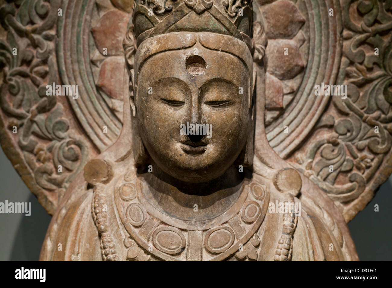 Closeup of Bodhisattva sculpture - China, Norther Qi dynasty Stock Photo