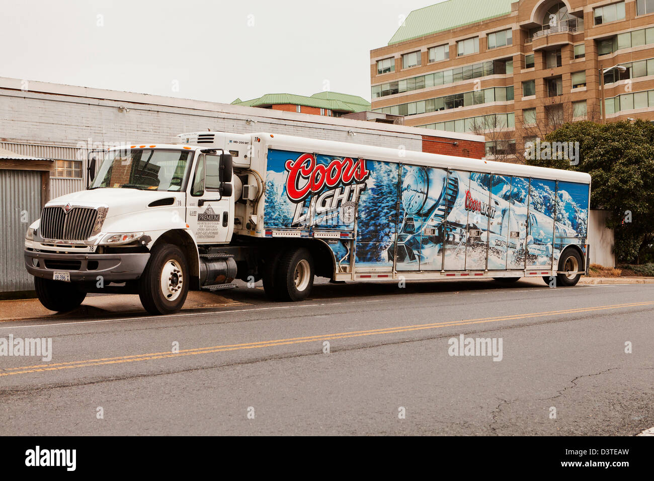 Coors Light delivery truck Stock Photo