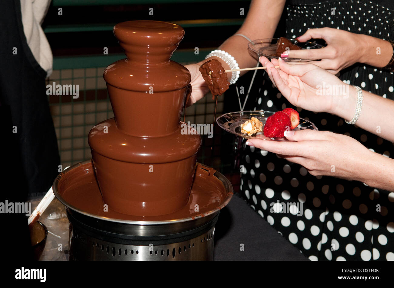 Strawberries And Chocolate Fountain