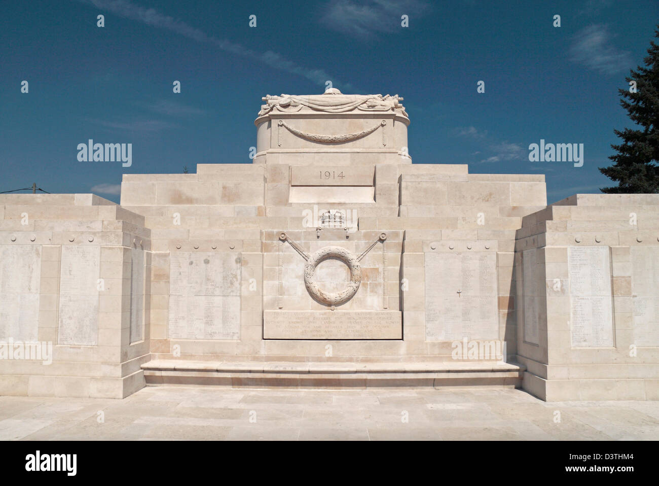 The stunningly beautiful Commonwealth Memorial to the Missing in La Ferte-sous-Jouarre, Seine-et-Marne, Aisne, France. Stock Photo