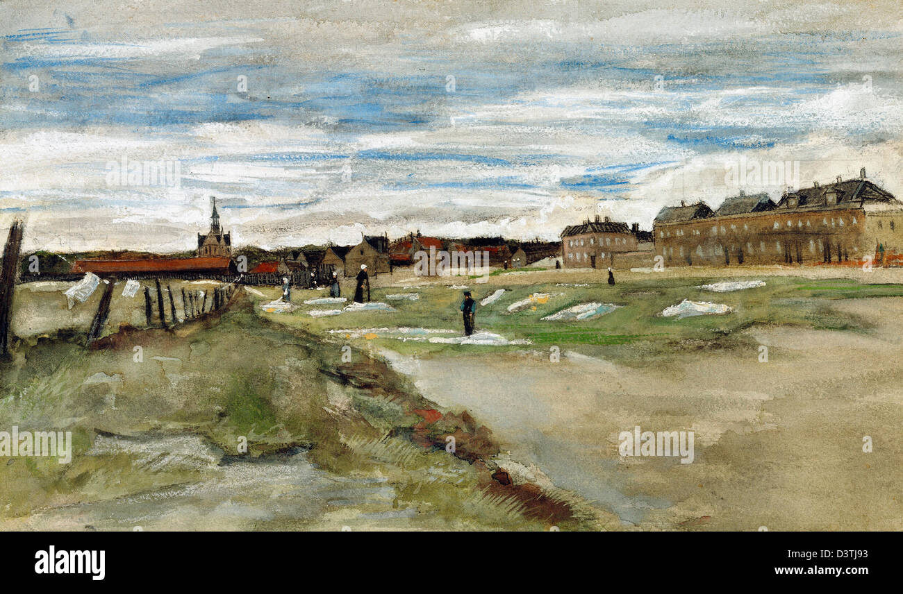 Vincent van Gogh, Bleaching Ground at Scheveningen 1882 Drawing. The J. Paul Getty Museum Stock Photo