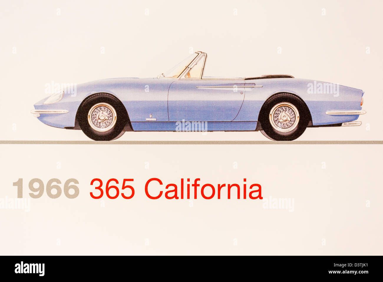 Graphic representation of a 1966 Ferrari 365 California, Ferrari Museum, Maranello, Italy Stock Photo