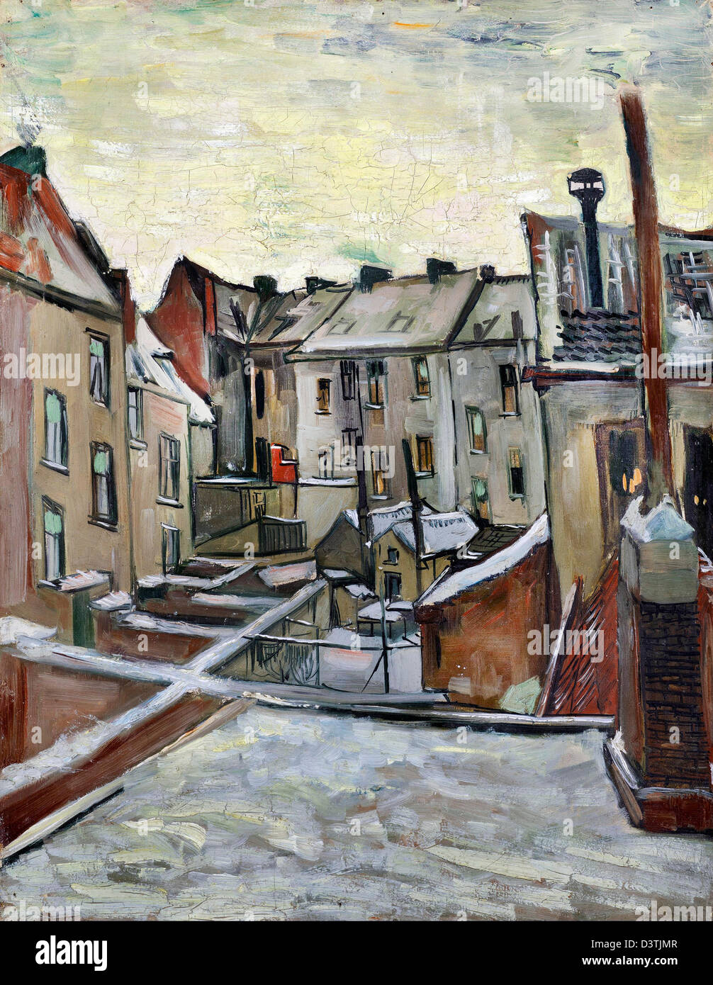 Vincent van Gogh, Houses seen from the back 1886 Oil on canvas. Van Gogh Museum, Amsterdam, Netherlands. Stock Photo
