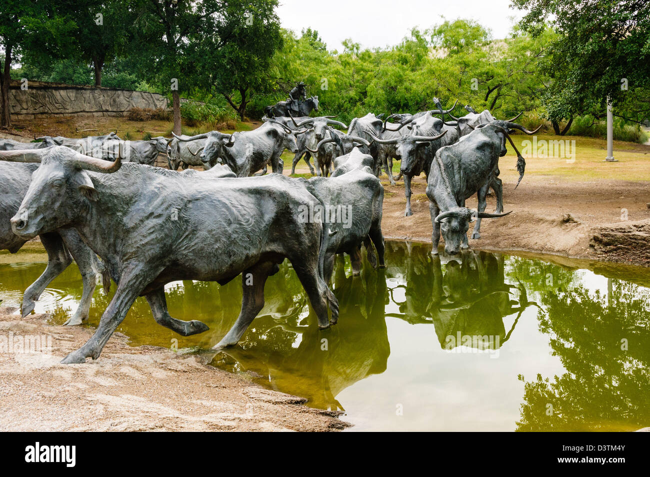 Pioneer Plaza Cattle Drive Bronze Statues by Robert Summers, Dallas, Texas  Stock Photo - Alamy