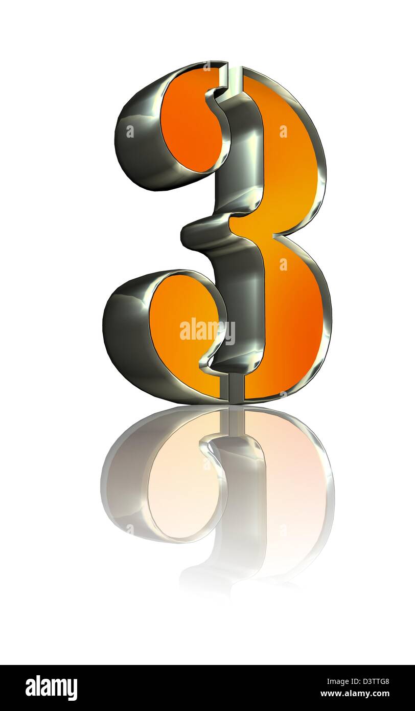 3d golden sign 3 Stock Photo - Alamy