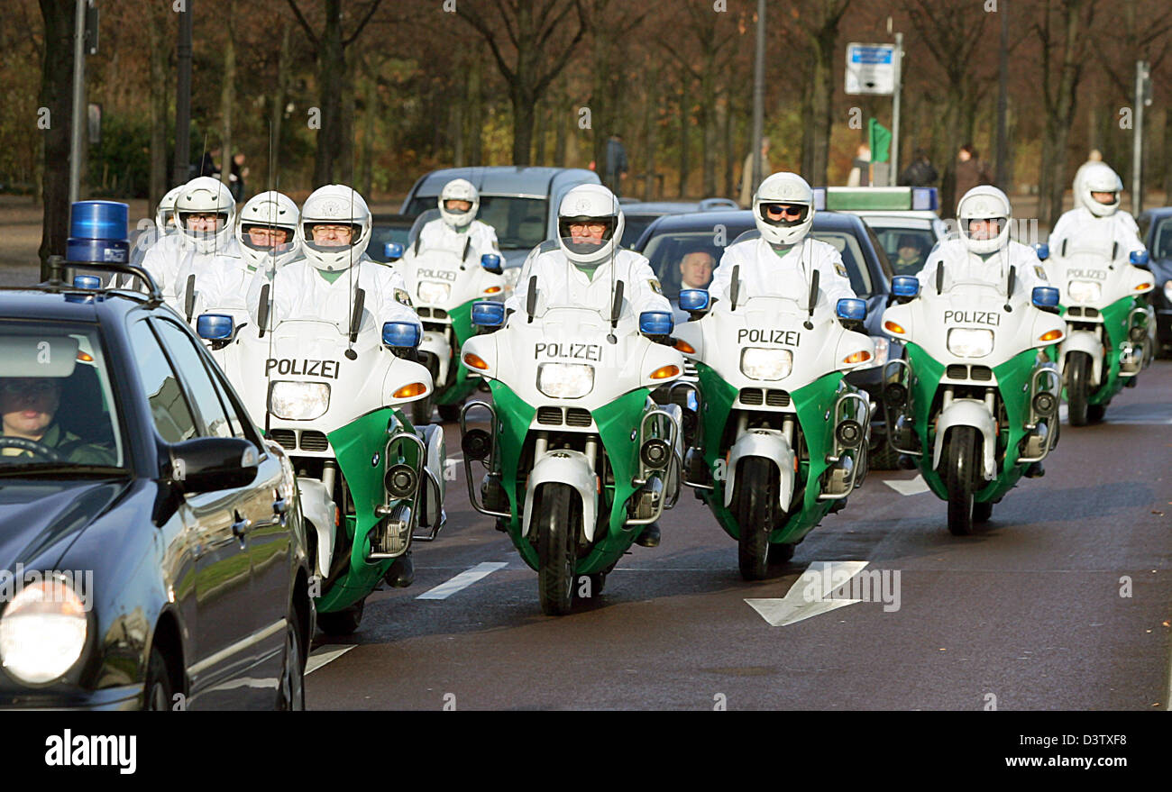 A Motorcycle Police Echelon Aka White Mice Escorts A Political Guest In Berlin Germany Photo Gero Breloer A Motorcycle Police Echelon Aka White Mice Escorts A Political Guest In Berlin Germany Photo Gero Breloer