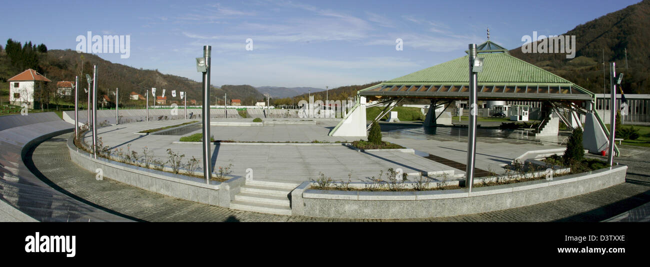 The photo shows the memorial site for the 8.000 murdered boys and men of Srebrenica in Potocari near Srebrenica in Bosnia and Herzegovina, 15 Novemeber 2006. The city set the sad scene for a massacre in July 1995, when Bosnian Serbs under the commando of General Ratko Mladic invaded the city and slaughtered all male persons they could get hold of under the eyes of Dutch UN troops.  Stock Photo
