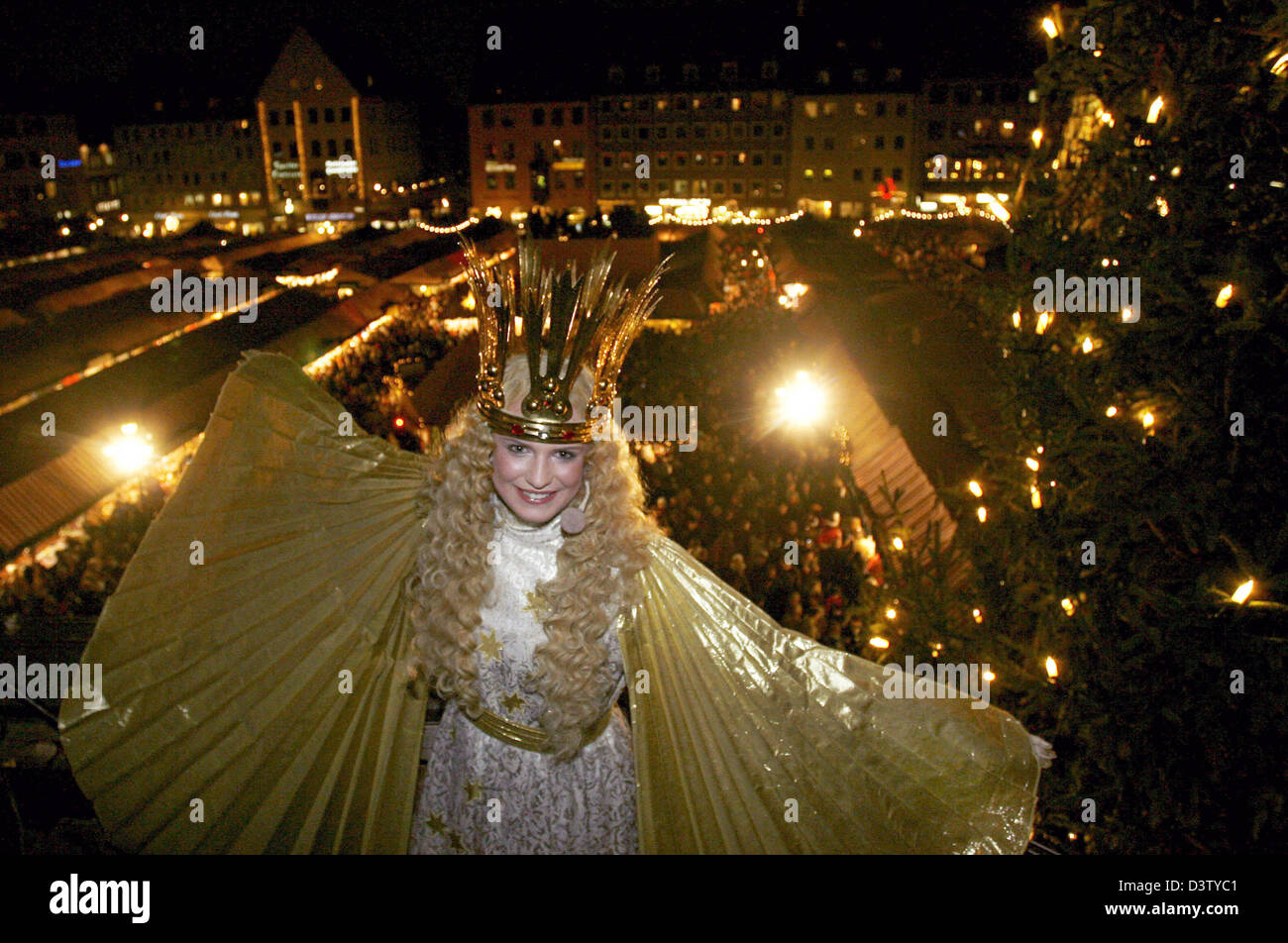 Christ Child Eva Sattler opens the Christmas market of Nuremberg Germany Friday 01 December 2006 The world famous Christkindlsmarkt opens today