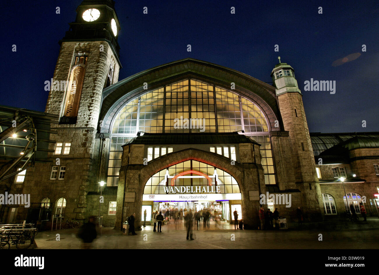 The photo shows the central train station in Hamburg, Germany, Thursday