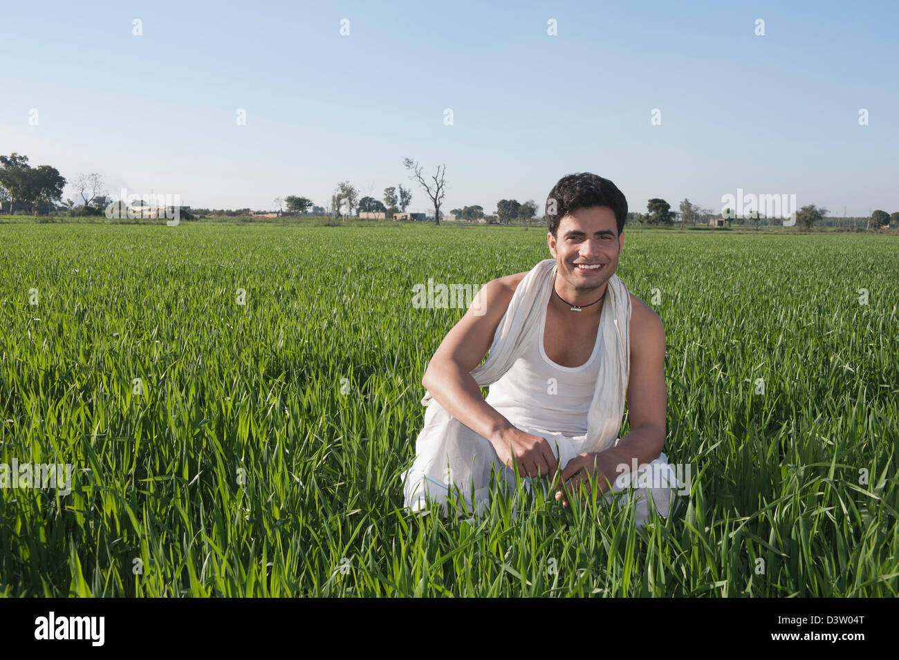 Indian farmer smiling in field hi-res stock photography and images - Alamy