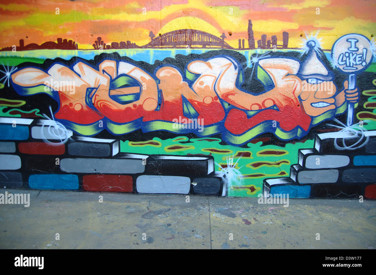 Graffiti in Paral·lel Avenue in Barcelona Stock Photo - Alamy