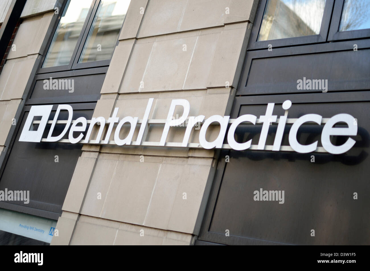 Dental Practice sign, London, UK Stock Photo