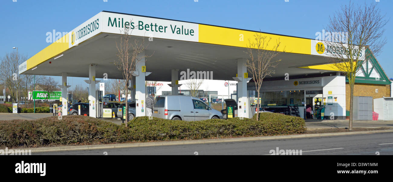 Petrol station run by Morrisons supermarket chain Stock Photo